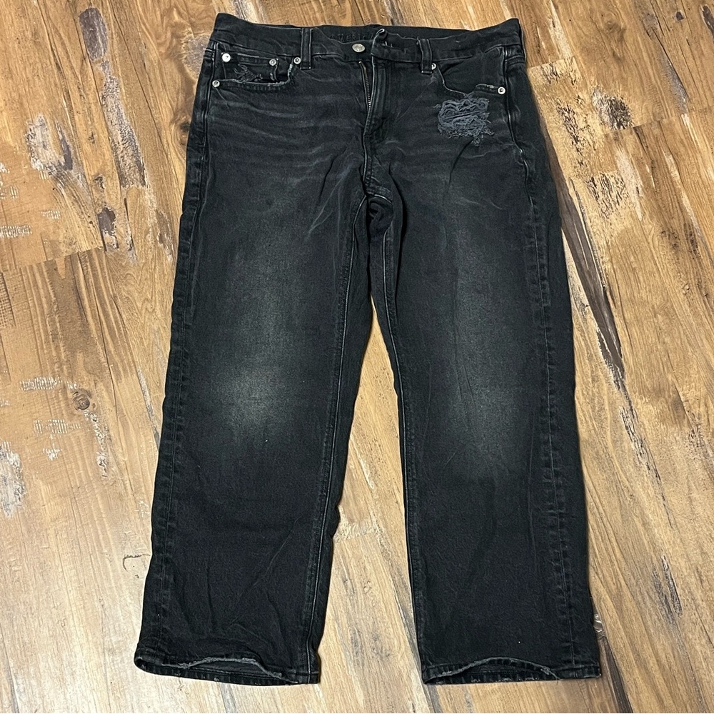Women’s black American Eagle wide leg jeans